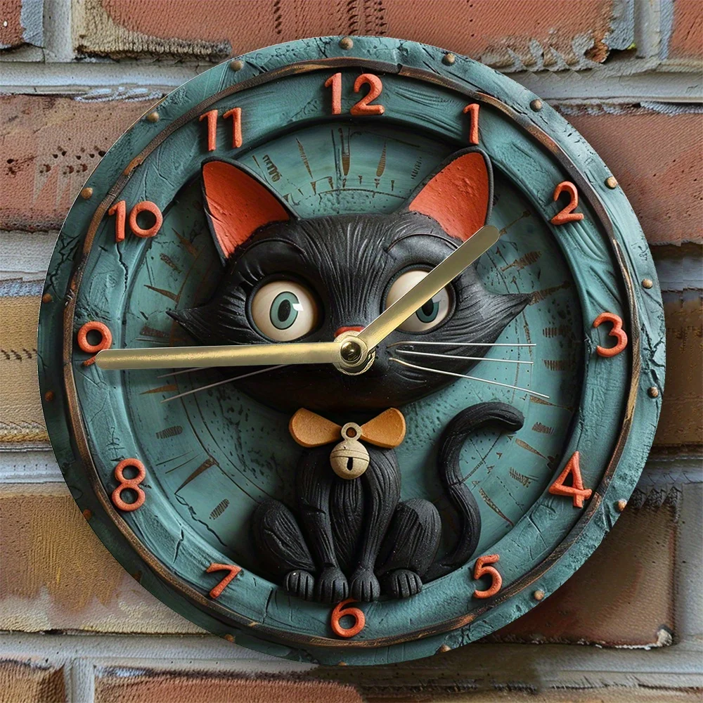 3D feline clock