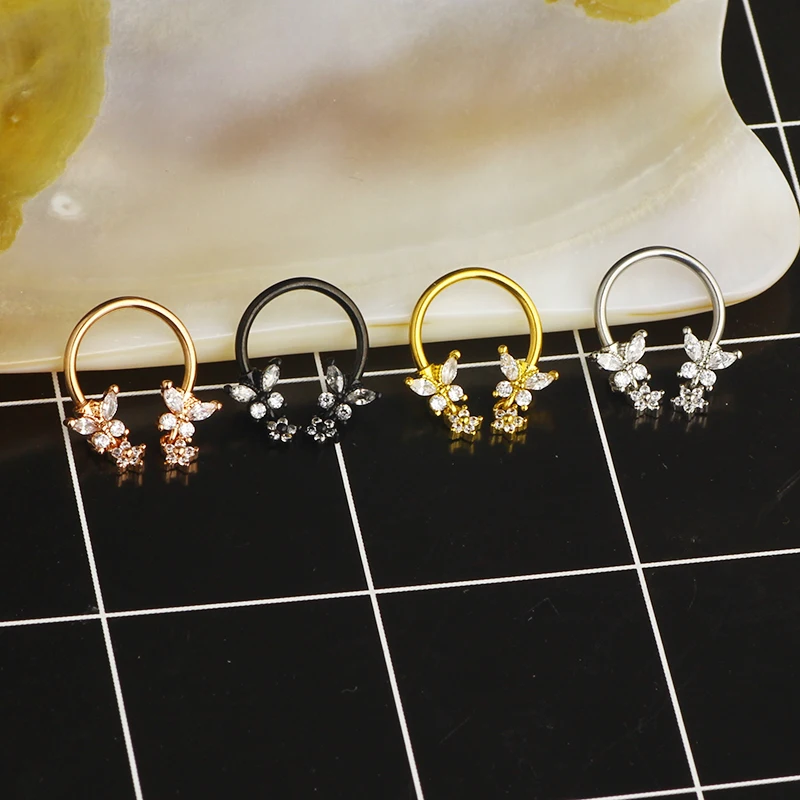 Septum Ring 16g Cute Septum Nose Rings Septum Daith Piercing Jewelry Septum Clicker horseshoe nose rings fake nose piercing cart