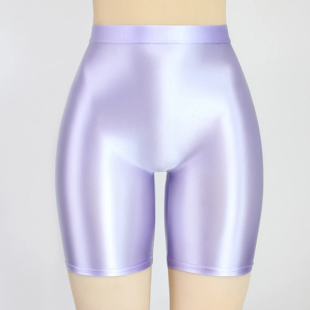 Pantaloni corti da donna Collant lucidi oleosi aderenti aderenti opachi Capris sexy a vita alta Leggings skinny super lisci e lisci - immagine 3