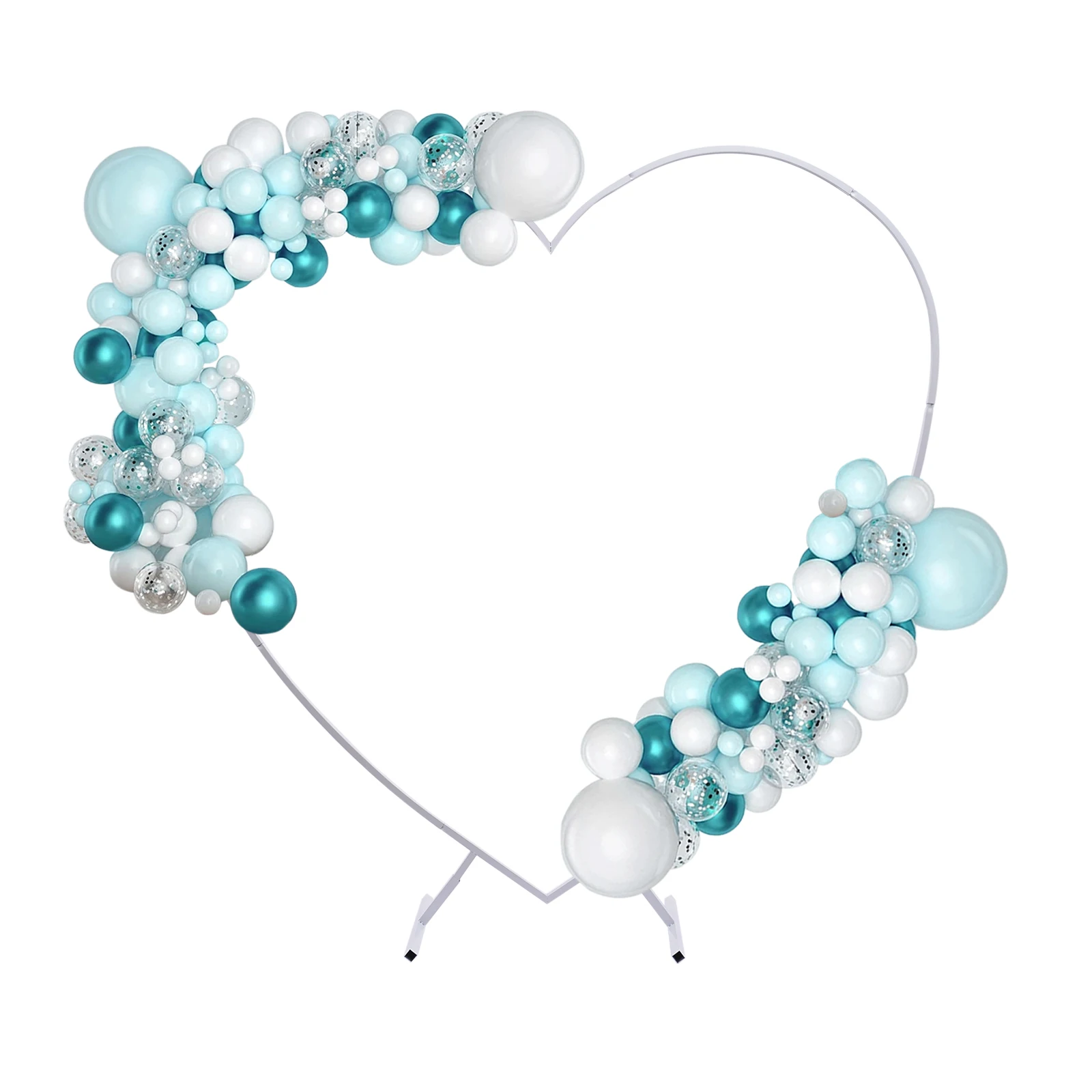 Metal Wedding Arch, 6.89ft (2.1m) Heart-Shaped White Arch Climbing Frames for Wedding Birthday Photo Background Decorations