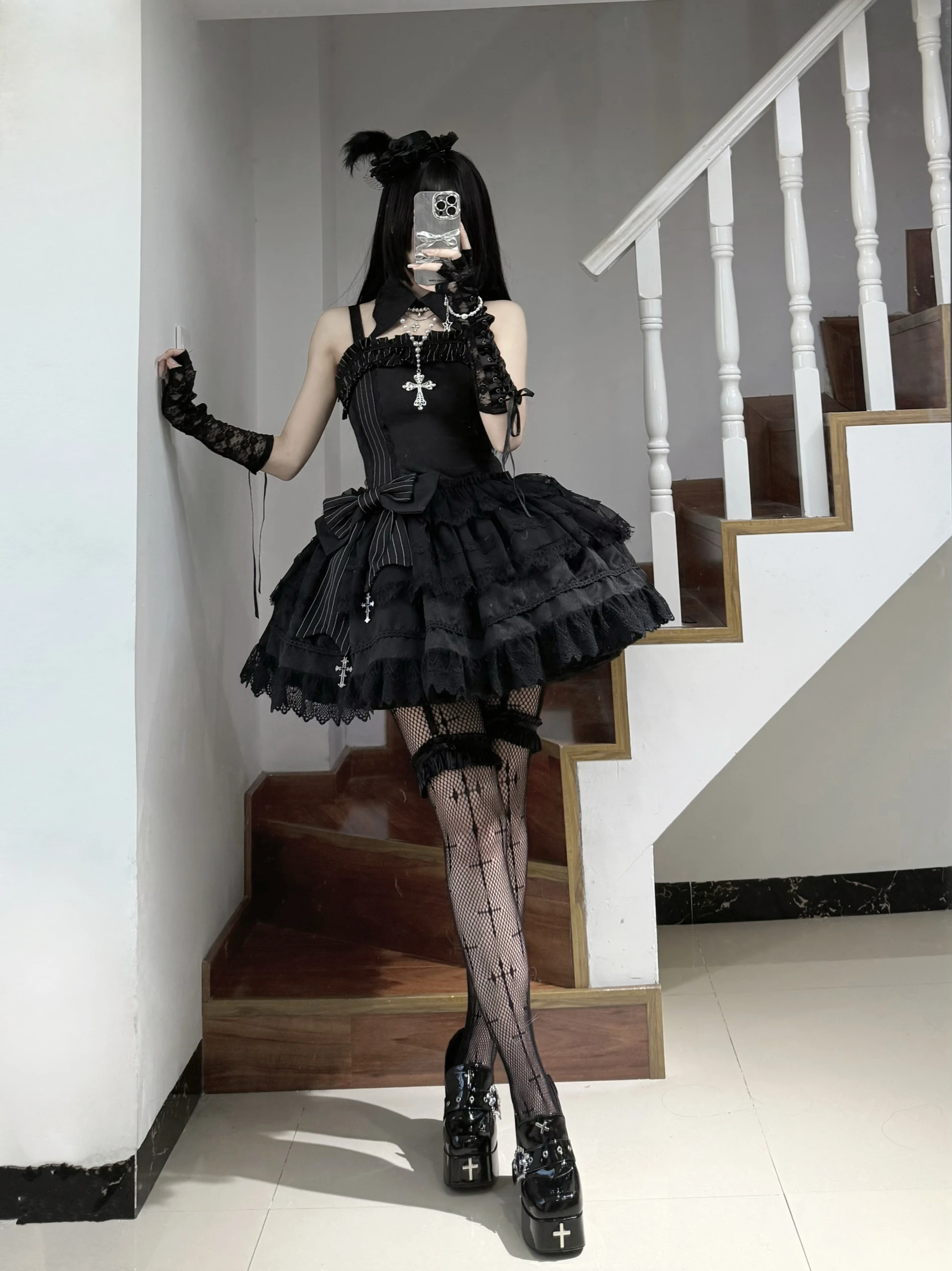 a line goth dress A-Line Tulle Open Back Black Gothic Wedding Dresses COCOMELODY CW2338, 45 Days / Black / US10-UK12-EUR40