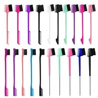 Edge Brush Comb Vendor Double Sided 3 In 1 Edge Control Brush for Baby Hair Salon Hair Comb Brushes Beauty Tools 1