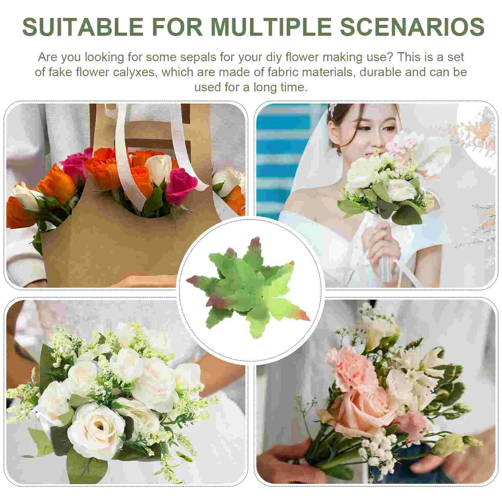 30pcs Artificial Flower Calyxes - Plastic Rose Receptacles For DIY Floral Arrangements
