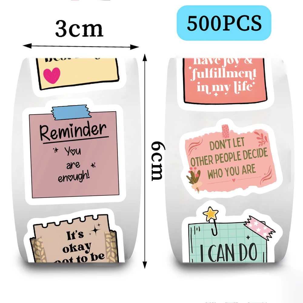 500pcs 동기 부여 보상 스티커 영감 문구 격려 따옴표 어린이를위한 귀여운 스티커 자기 확인 장난감