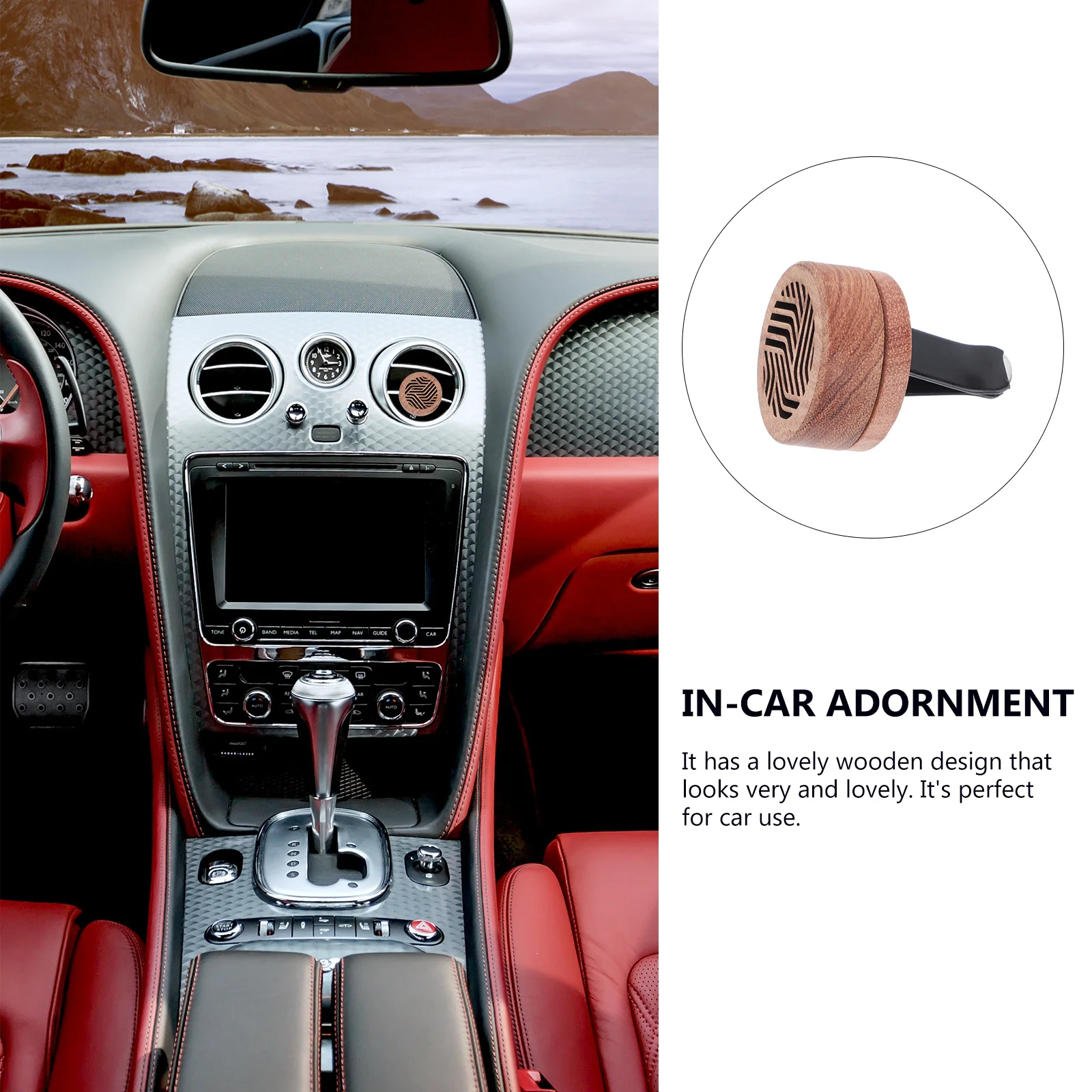 2 Pcs Car Essential Oil Diffuser,Car Aromatherapy Diffuser Vent Clip Mini  Wood Car Diffusers for Essential Oils Portable Locket Car Aroma Diffuser