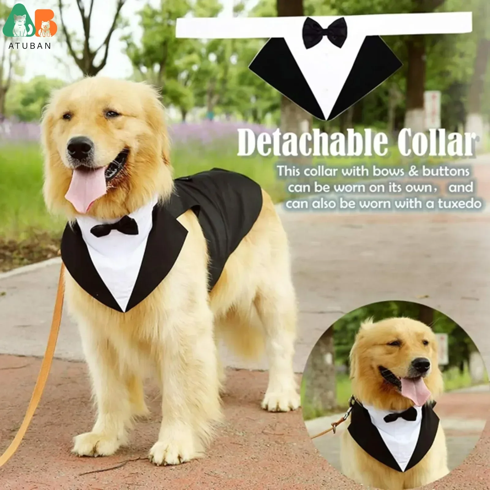 Dog costume large dog tuxedo with detachable dog wedding costume suitable for large and medium dogs golden retrievers labradors Pet Clothes
