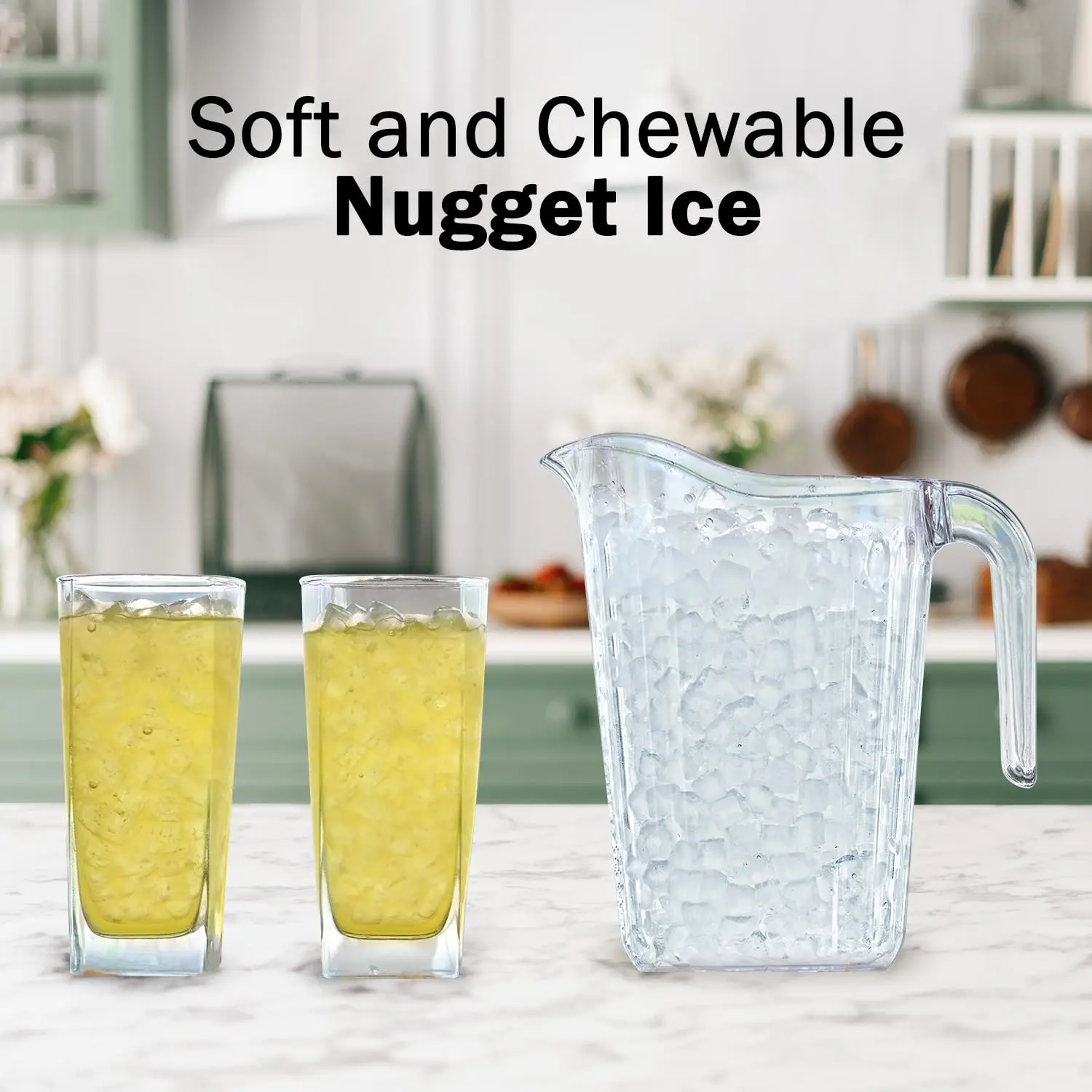 Chef Self Dispensing Nugget Ice Maker Countertop, 46LB Per Day Automatic Chewable Ice, 1.8LB Per Hour 3