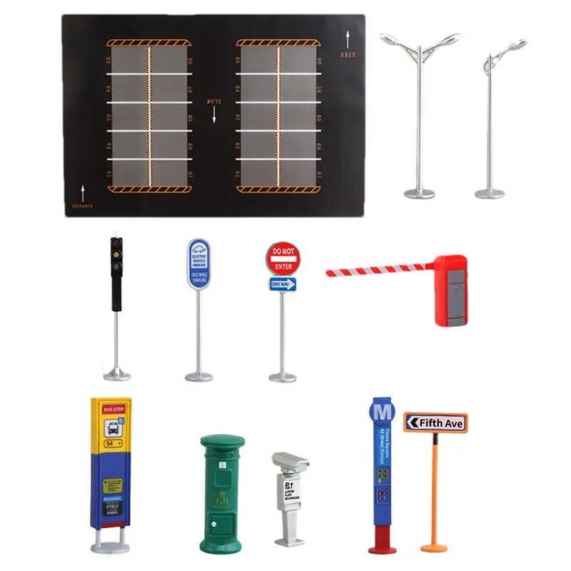 Road Signs Toy Street Road Signs Toy Traffic Urban Transportation Model Toys Mini Traffic Educational Playset With