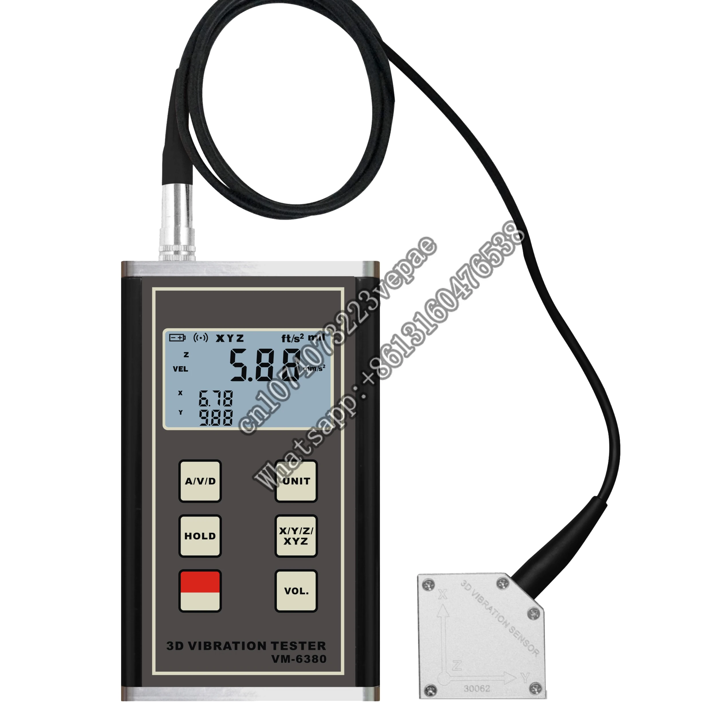 

Factory Hand Held 3 Axis Vibration Meter 3D Vibration Tester VM-6380