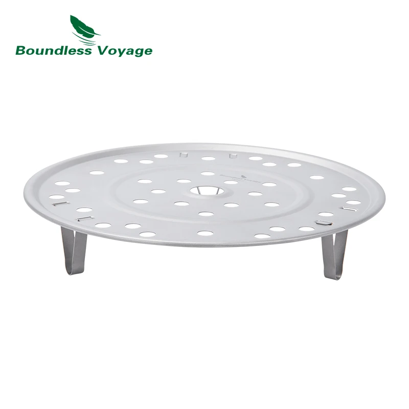 Boundless Voyage Titanium Steamer Rack Cooling Racks for Cooking & Baking Heavy Duty Round Steaming Tray Stand