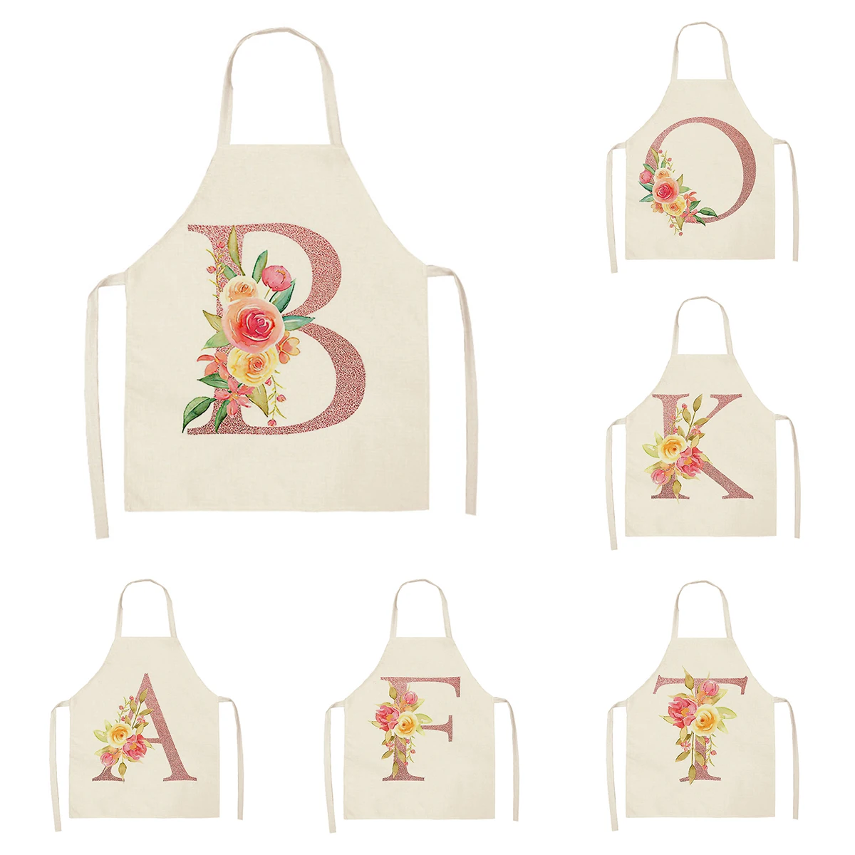 

Фартук для дома с буквенным принтом, устойчивый к пятнам, из льна, для мужчин и женщин, для уборки дома, кухонная утварь