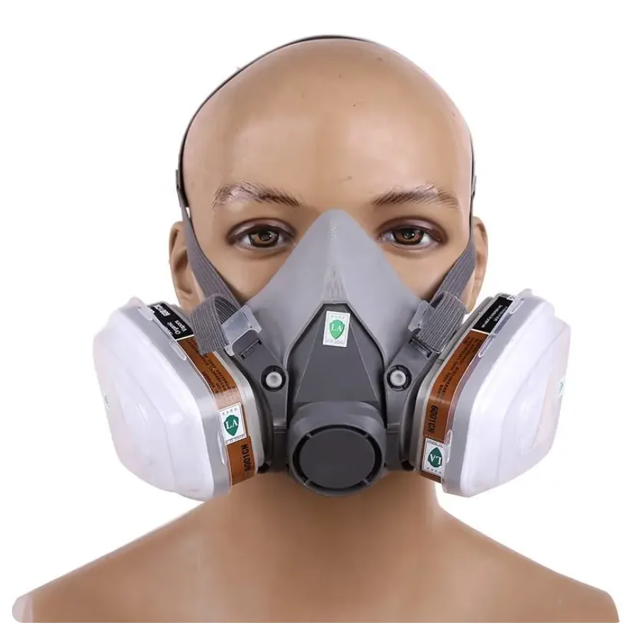 Gas Mask Dust Mask Face Respirator 6200 Respirator Set Vehicle Painting Spray Cartridge Box 6001 Organic Acid Vapors 5n11 Filters Dust-Proof Mining