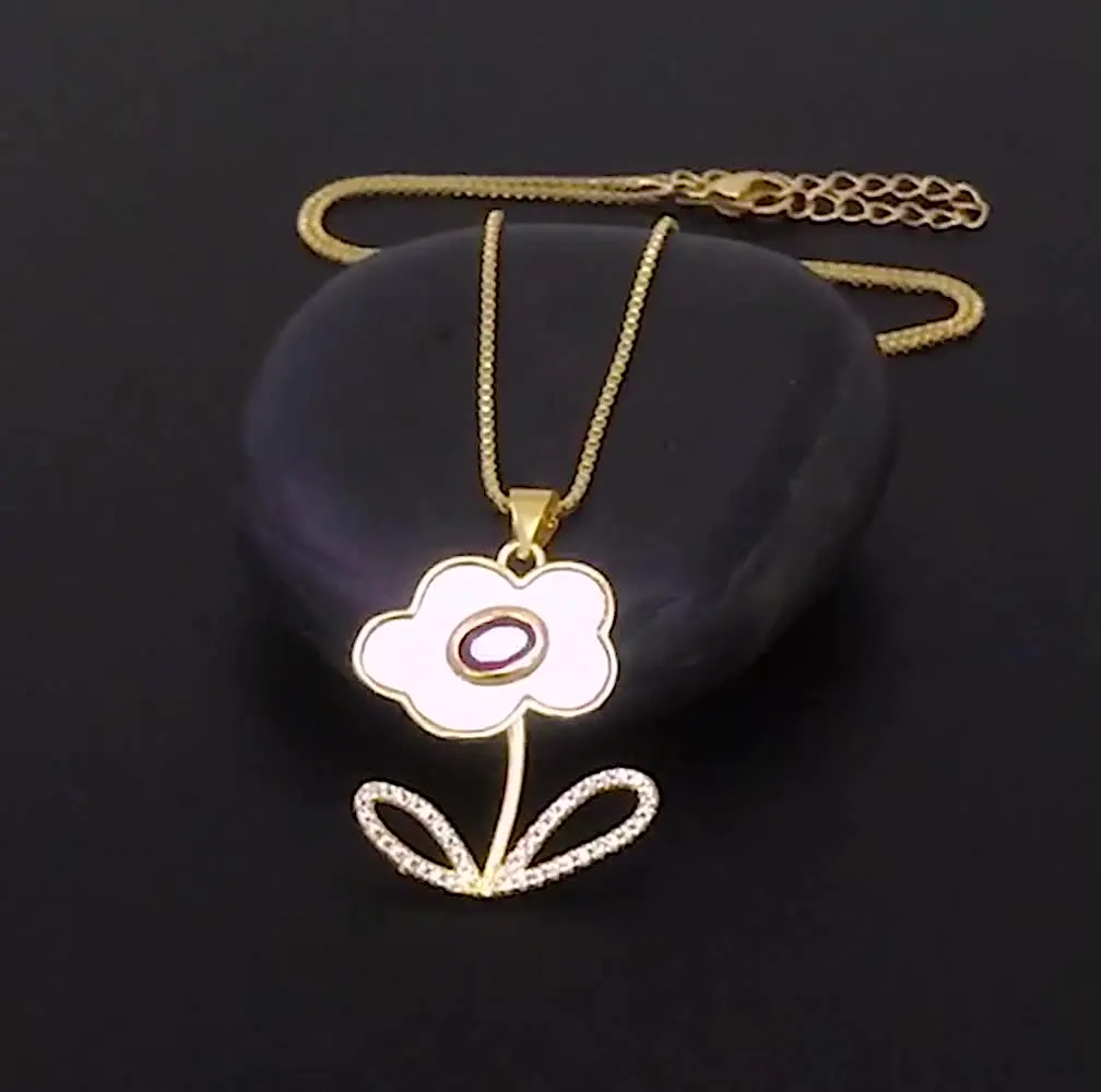 ZephyrHome Collana Donna Oro 14K Placcata con Ciondoli Verde Smeraldo & Zirconi-Collana Donna Elegante,Catenina ragazza Girocollo Choker, Collana in Oro da ragazza per Regalo,Gioielli Trendy Necklace