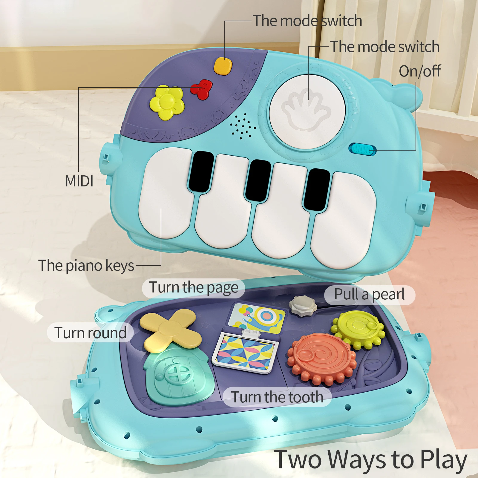 이미 베이비 뮤지컬 플레이짐 키즈 피아노 장난감 다기능  놀이매트 기어다니는 쿠션 침구