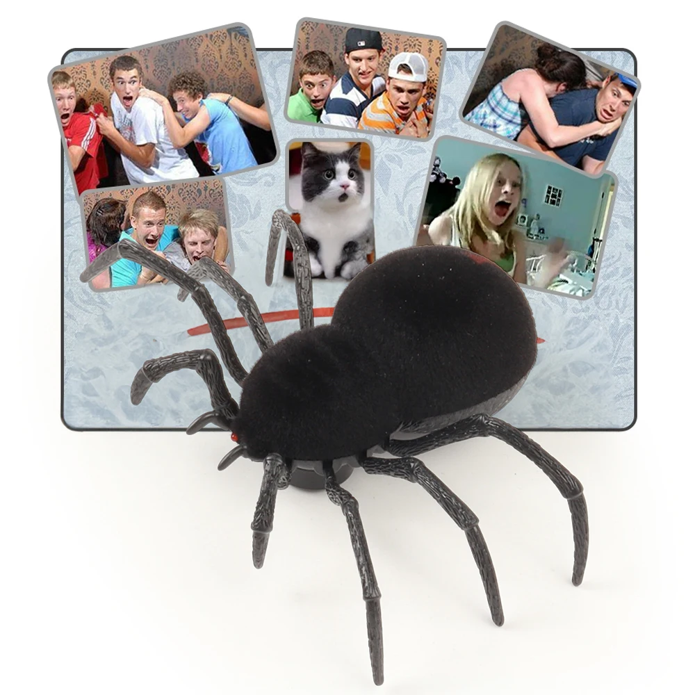 Crawling 2.4g RC Child Gift Remote Control Scary Creepy Soft Plush Infrared RC Tarantula Toy 3