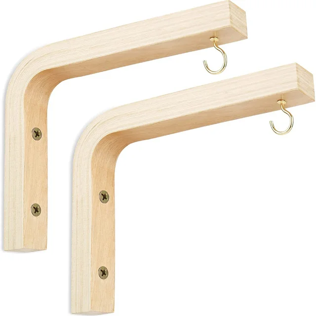 Cintres muraux nordiques en bois naturel pour plantes, crochet pour Pot de fleurs suspendu, support de fleurs nordique pour lanternes, carillons éoliens, décoration de balcon et de maison 4