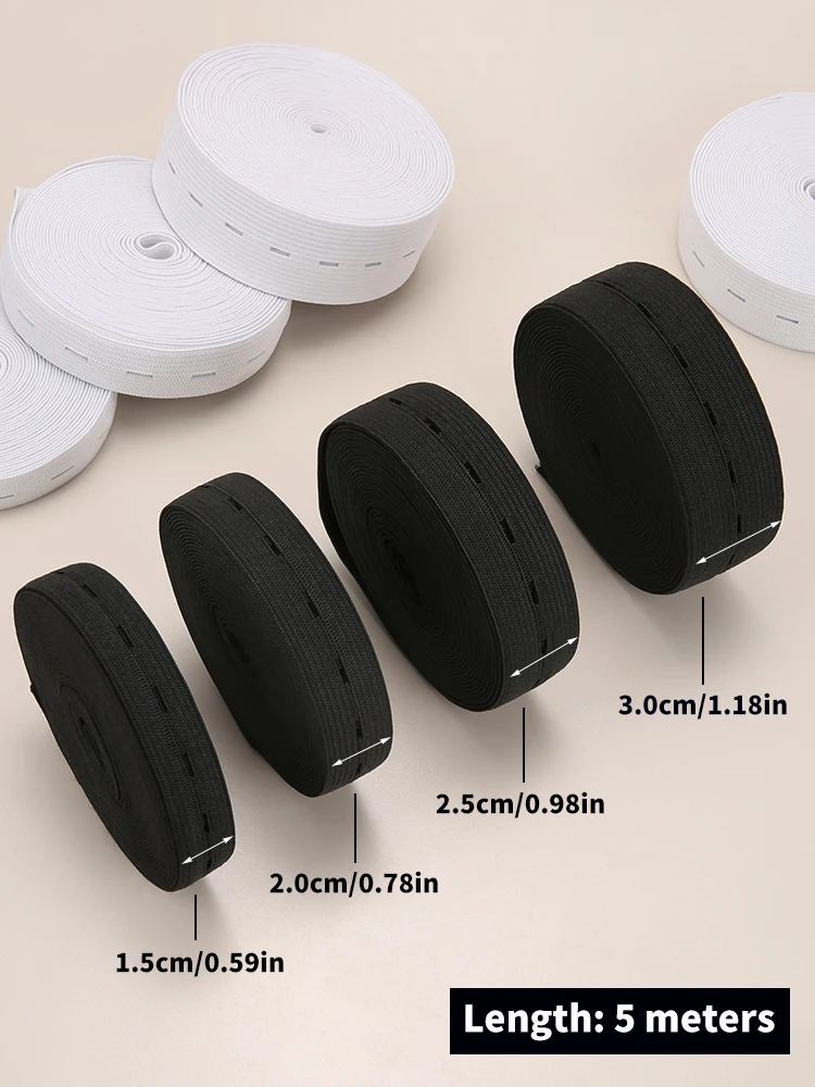 Sewing Accessories 5m Button Hole Elastic Belt Braided Stretch DIY Sewing Clothing Accessories