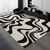 Black White Luxury Living Room Carpet Geometric Line Decorative Carpets Non-Slip Bedroom Rug Light Luxury Art Room Rugs Alfombra 4