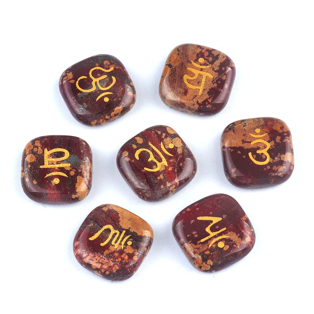 

7 PCS Irregular Natural Stone Poreless Ornament Tiger Eye Amethysts Reiki Ornament Seven Chakra Set Divination Stone 20x20mm