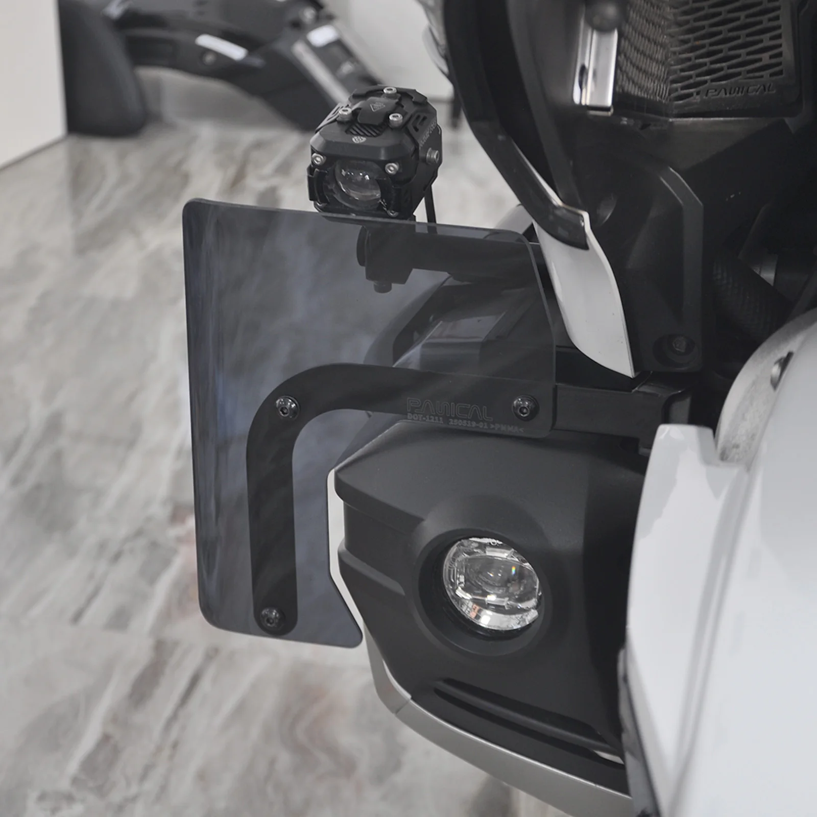 PANICAL Scheinwerfer Luftabweiser Zusatzleuchten Spoilerhalterung Stoßstange Windschutzscheibe für Honda Gold Wing GL1800 F6B 2018-2026 – Detail 12