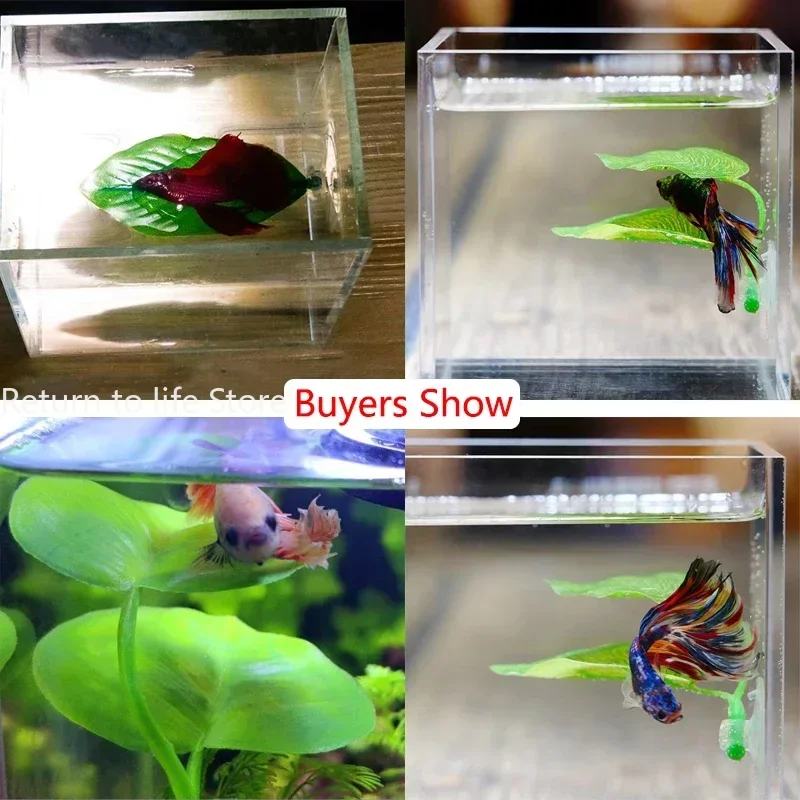 Fish Tank Ornaments Fish Tank Decorations Aquarium Ornaments Artificial Aquarium Plants 1Pc Artificial Aquarium Leaf Plants Decoration Betta Fish Rest Spawning Ornamental Plant Betta Fish Play Relax Hide Leaf Hammock