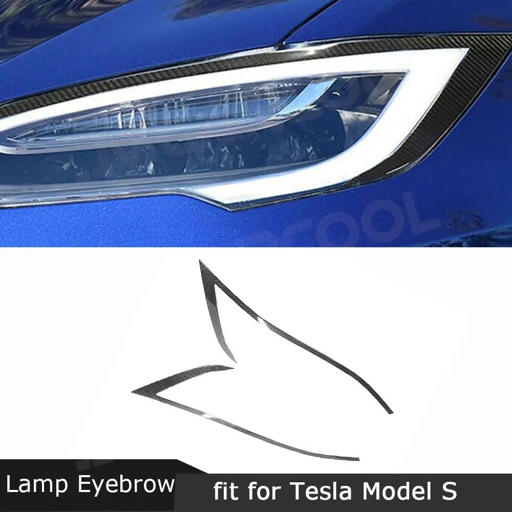 

Foglamp Eyelid Front Bumper Headlight Eyebrow Trim Sticker Carbon Fiber For Tesla Model S 2016-2018 Car Styling Accessories