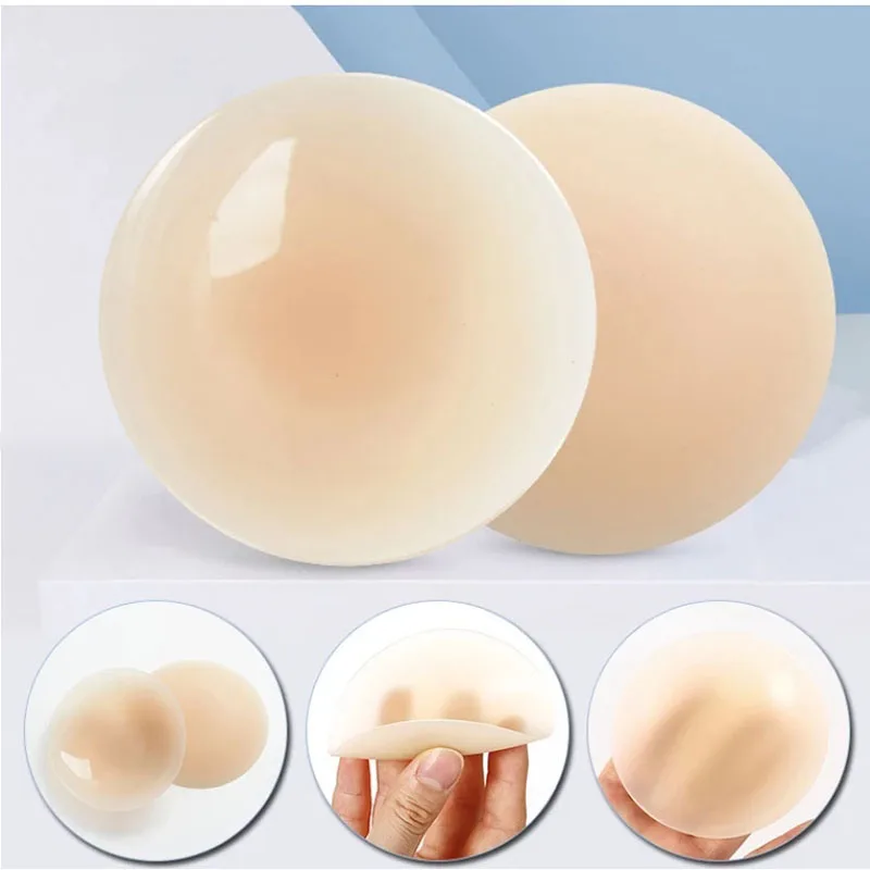 Breast Petals 1 Pair Reusable Nipple Cover Invisible Petal Adhesive Strapless Backless Stick on Bra Silicone Breast Patch