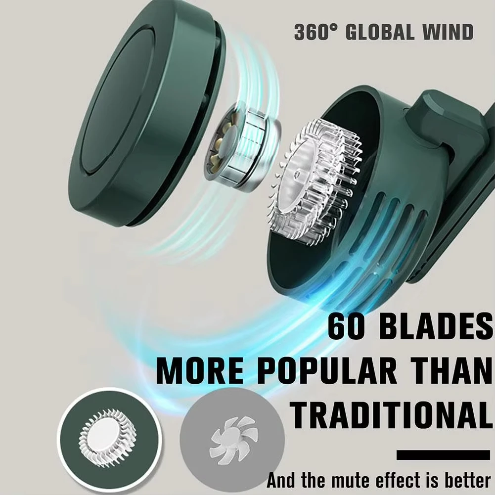 مروحة بمشبك صغير معلقة الخصر الرقبة مروحة فتاة الك...