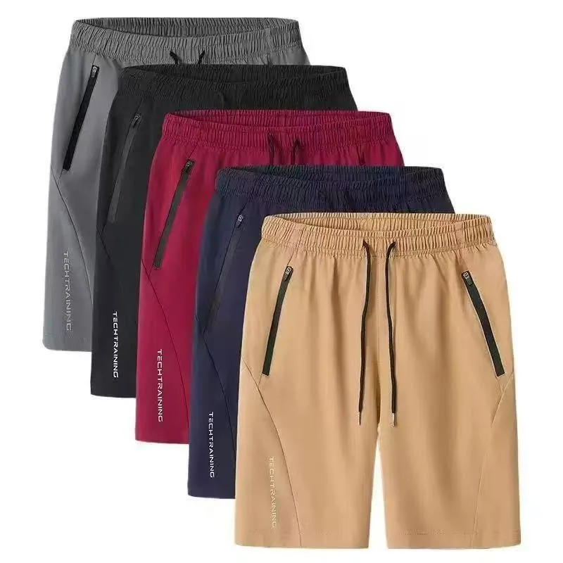 Zipper Pocket Shorts Men Gym Sport Running Squat Fitness Workout Man Short Pants Breathable Quick Dry Drawstring Men's Shorts 2