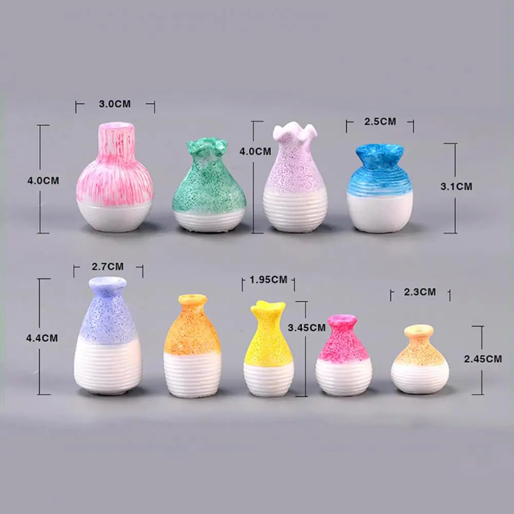 Mini Vase Model Flowerpot Vase Jar Handcrafted Doll House Miniature Decor Flower Pot Decor Green Plant Ornaments Vase Flowerpot 6