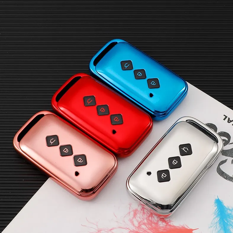 Мягкий ТПУ чехол для автомобильного ключа с дистанционным управлением оболочка для Wuling Capgemini 2020 смарт 3 кнопки защита для ключей аксессуары для ключей