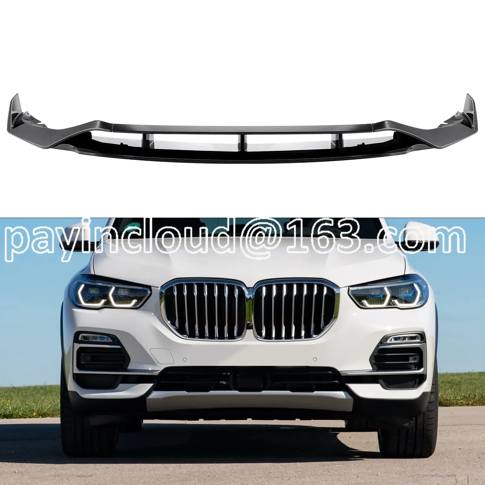 

4Pcs Front Bumper Lip Fit for Glossy Black ABS Front Chin Splitter Spoiler