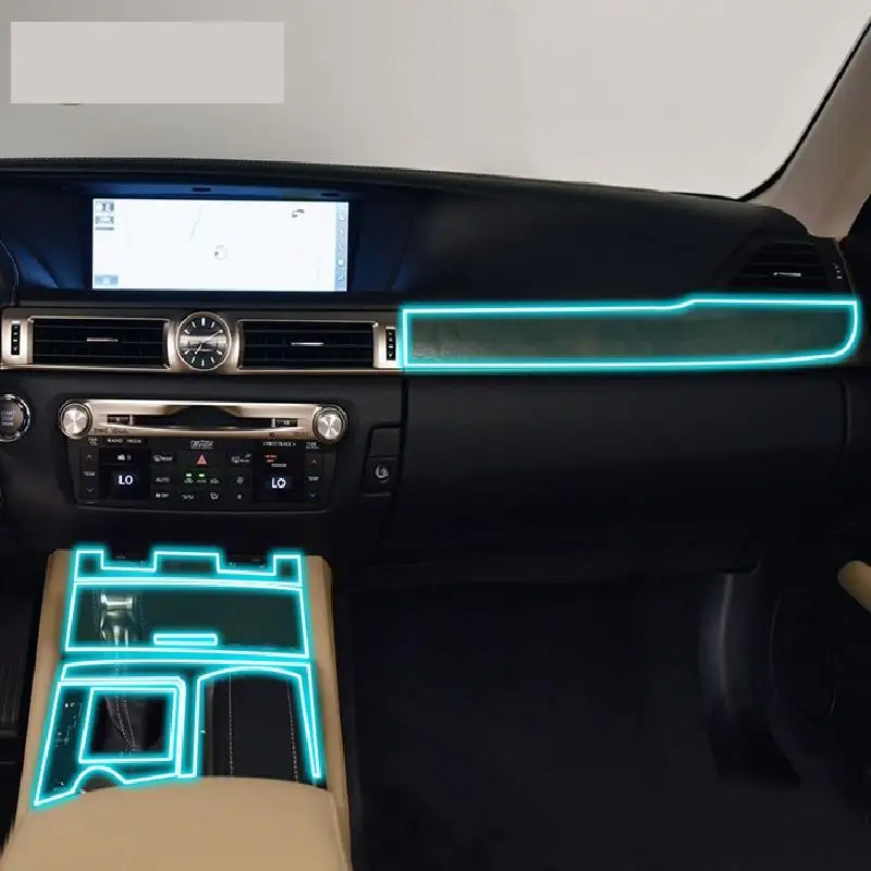 

For Lexus GS 2012-2023 Car Interior Center console Transparent TPU Protective film Anti-scratch Repair film Accessories refit