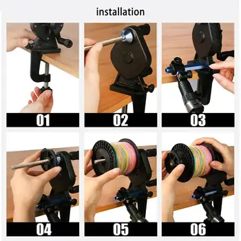 Fishing Lines Winder Lines Spooler For Spools Fishing Reels High-Speed Winding No Twist Spooling Station System Efficient Spools 4