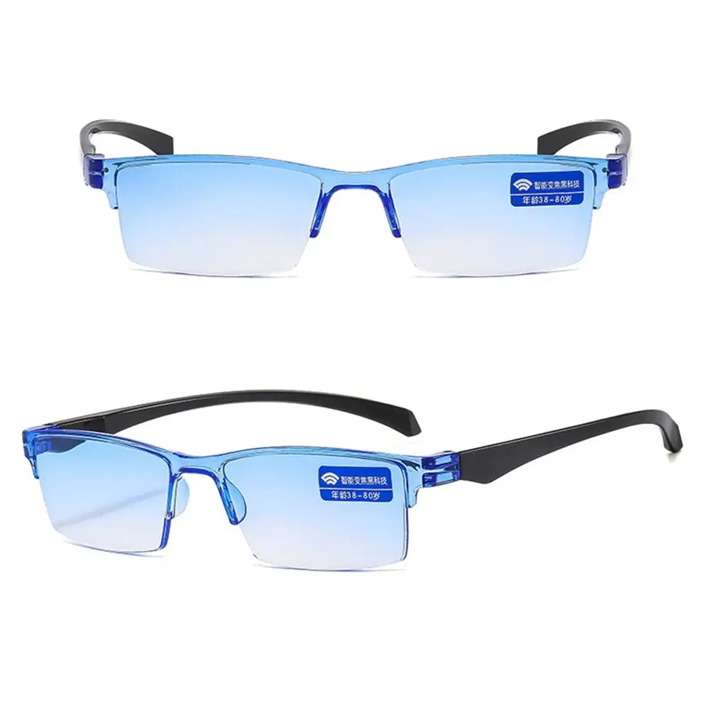 Anti Blue Ray Reading Glasses Smart Automatic Zoom Reading Glasses Autofocus Power Half-Rim Near Far Computer Glasses