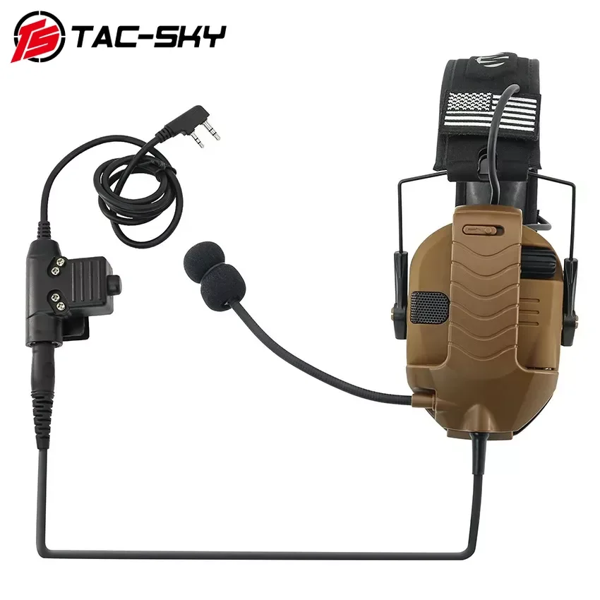 2023 New Tactical Headset External Microphone Kit Adapter with Tactical U94 PTT for Walker's Razor Electronic Shooting Earmuffs