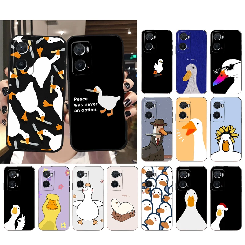 

Duck Phone Case For OPPO A16 A17 A32 A52 A53S A54 A55 A57 A58 A74 A8 A91 A96 REALME 8 C20 C21