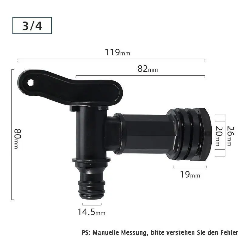 Plastic Water Tank Faucet For Rain Brew Garden Hose Connection
