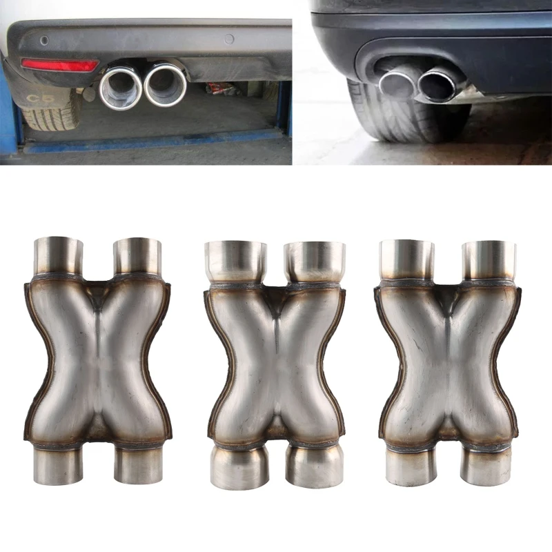 Dual Exhaust XPipe Tip Car Exhaust Pipe DB Killer Universal Removable