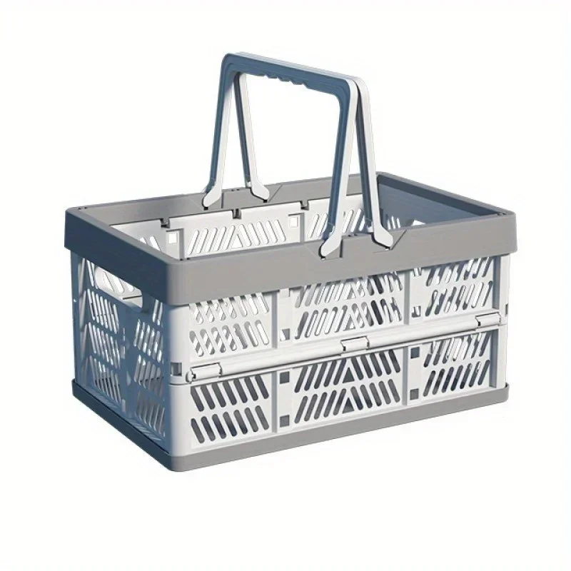 ZEXEF Foldable Pastel Storage Basket Large Foldable Storage Box with Handle for Kitchen Living Room Desktop Organization