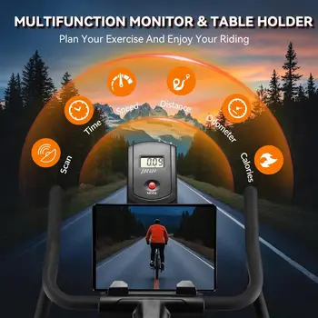 Exercise Bike, Stationary Bike for Home Magnetic Resistance, Indoor Bike with Silent Belt Drive, Heavy Flywheel and Digital Disp 5