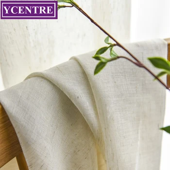 YCENTRE 린넨 얇은 명주 그물 커튼, 거실용 모던 아마 쉬어, 침실용 솔리드 보일, 어린이 창문 드레이프