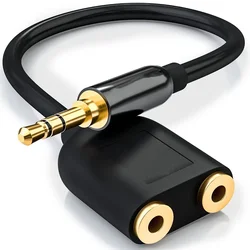 Premium 3.5mm Stereo Y Audio Splitter Cable with Hi - Fi Sound Quality (Black)