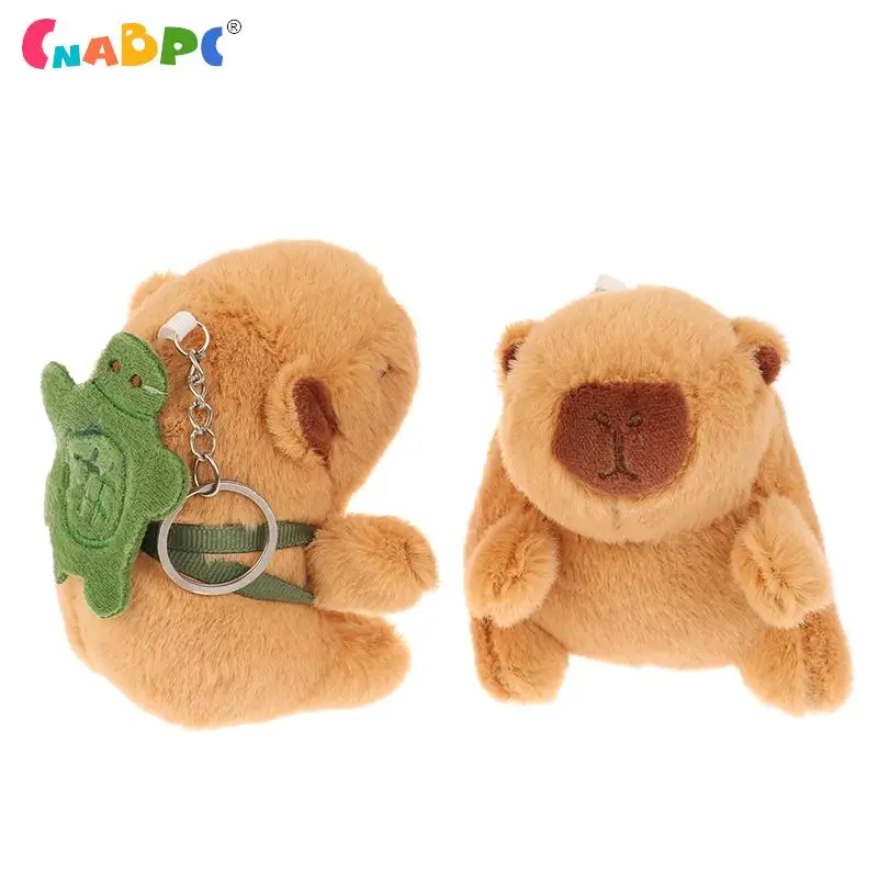 

1Pc Cartoon Capybara Plush Toy Animal Turtle Shell Guinea Pig Pendant Stuffed Doll Keychain Backpack Car Bag Keyring Decor Gift