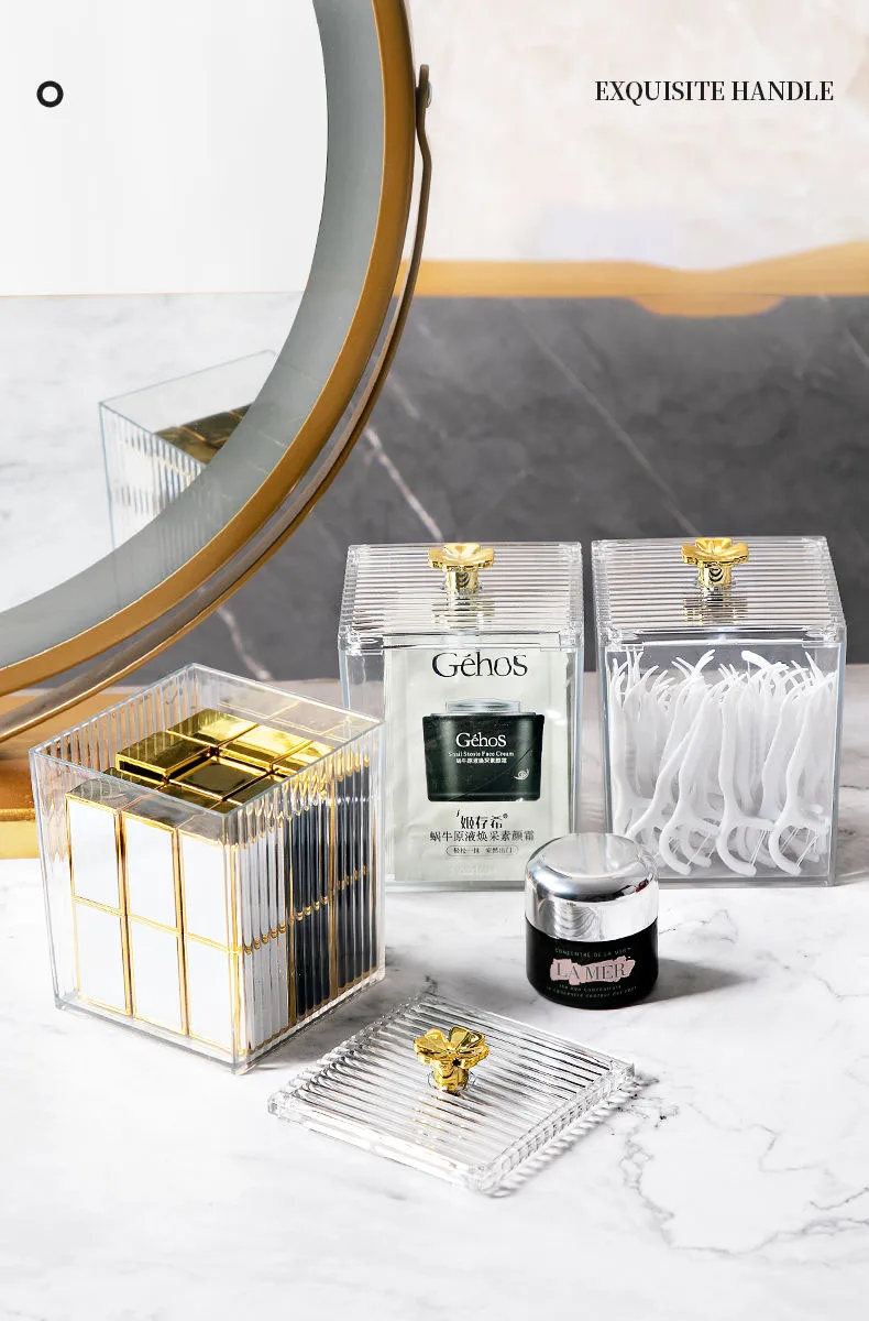 Transparent Cosmetic Jewelry Remover Pads Container, Makeup Cotton Pads, Organizing