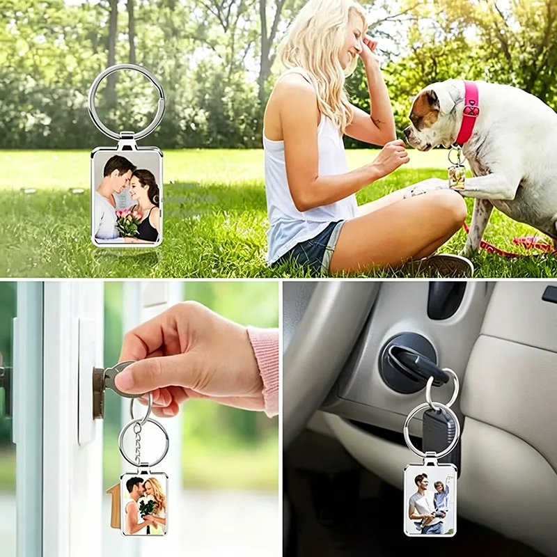 Personalized Photo Keychain - Custom Picture Keepsake Gift