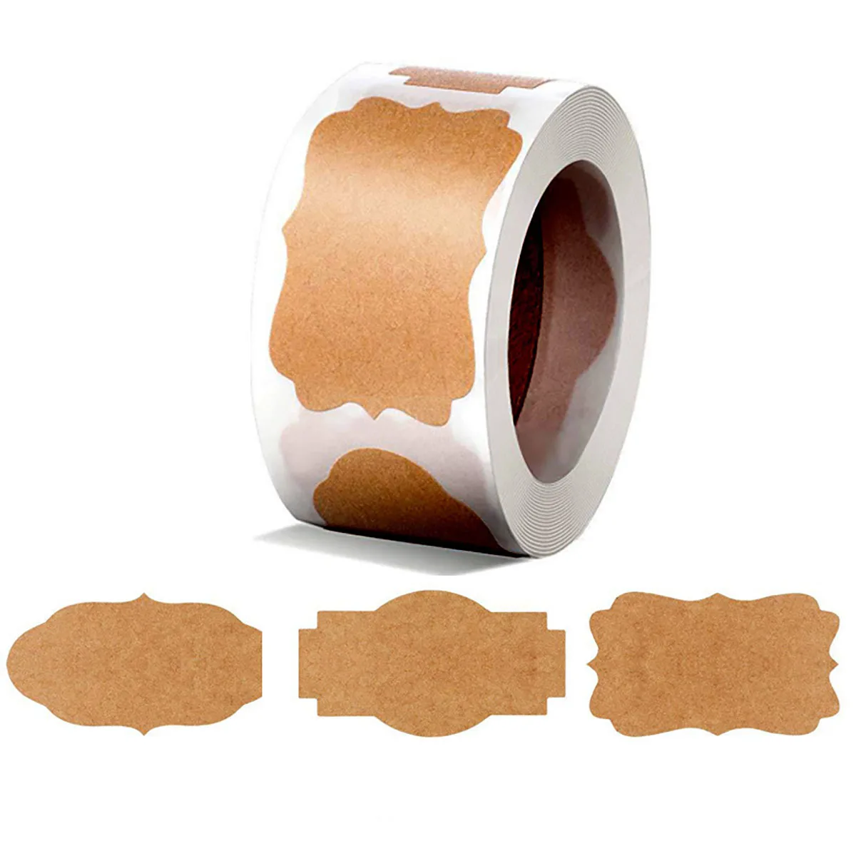 Label stickers 300pcs/roll Kraft Paper Stickers Blank Labels Handmade Gifts Tags Decoration Paper Spice Jar Label DIY Envelope Sealing Sticker