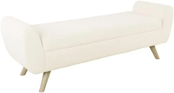 

HomePop Modern Wood Legs Home Décor|Bench with Storage for Living Room & Bedroom, Large, Sherpa Cream