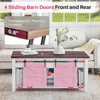 Lift Top Coffee Table,Coffee Table with Storage,47" White Coffee Table with Lifting Top, Lifting Tabletop with Sliding Barn Door 4