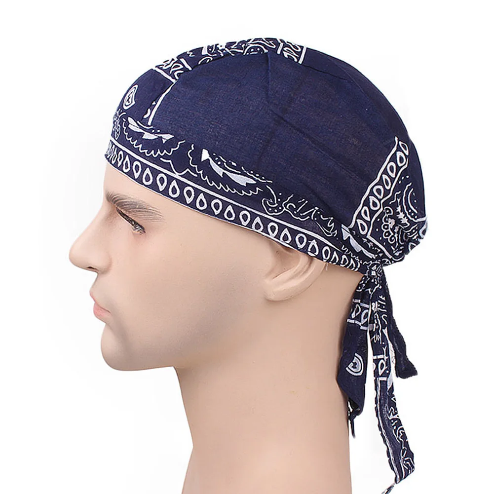 Men Pirate Hat Hip-hop Paisley Print Motorcycle Wrap Biker Hat Cotton Cycling Bandana Headscarf Man Skull Cap Headscarf cycling bandana bandana headscarf cotton bandana bandana neck cover multifunctional bandana motorcycle bandana